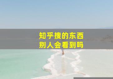 知乎搜的东西别人会看到吗