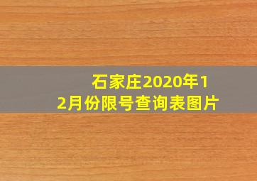 石家庄2020年12月份限号查询表图片