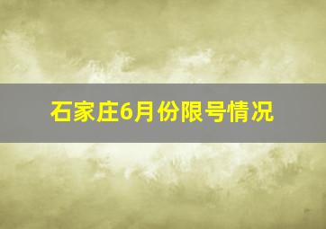 石家庄6月份限号情况