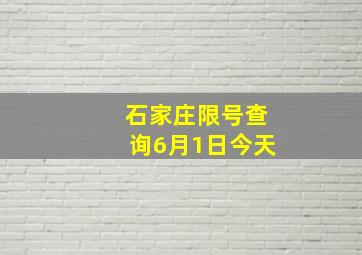 石家庄限号查询6月1日今天