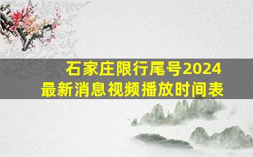 石家庄限行尾号2024最新消息视频播放时间表