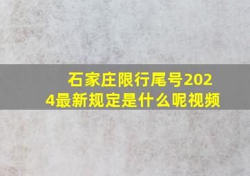 石家庄限行尾号2024最新规定是什么呢视频