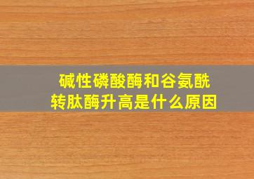 碱性磷酸酶和谷氨酰转肽酶升高是什么原因