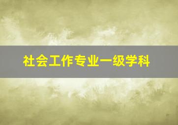 社会工作专业一级学科