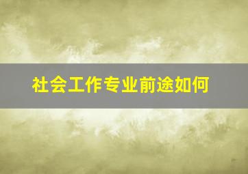 社会工作专业前途如何