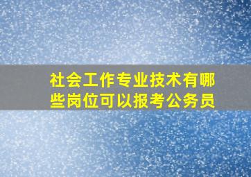 社会工作专业技术有哪些岗位可以报考公务员