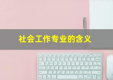 社会工作专业的含义