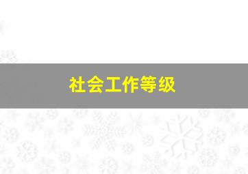 社会工作等级