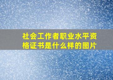 社会工作者职业水平资格证书是什么样的图片