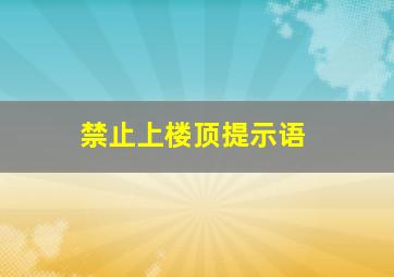 禁止上楼顶提示语