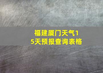 福建厦门天气15天预报查询表格