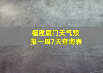 福建厦门天气预报一周7天查询表