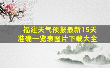 福建天气预报最新15天准确一览表图片下载大全