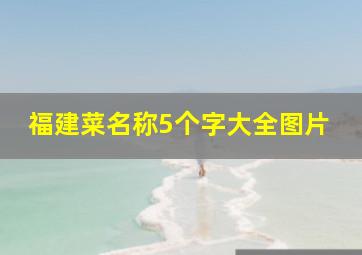 福建菜名称5个字大全图片