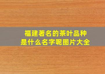 福建著名的茶叶品种是什么名字呢图片大全