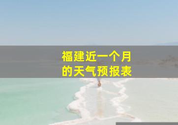 福建近一个月的天气预报表