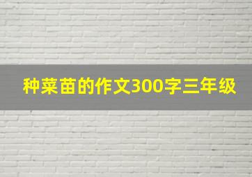 种菜苗的作文300字三年级