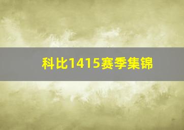 科比1415赛季集锦