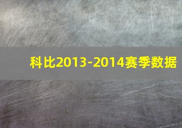 科比2013-2014赛季数据