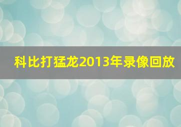 科比打猛龙2013年录像回放