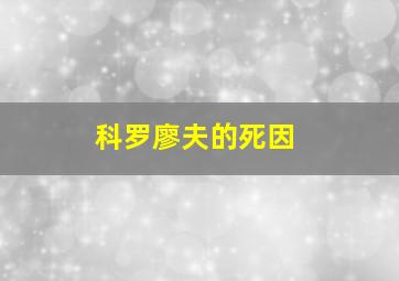 科罗廖夫的死因