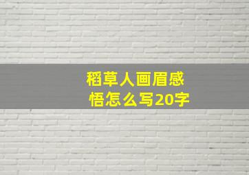 稻草人画眉感悟怎么写20字