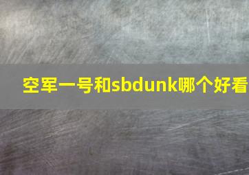 空军一号和sbdunk哪个好看