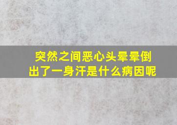 突然之间恶心头晕晕倒出了一身汗是什么病因呢