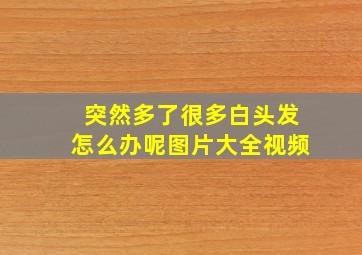 突然多了很多白头发怎么办呢图片大全视频