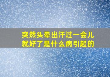 突然头晕出汗过一会儿就好了是什么病引起的