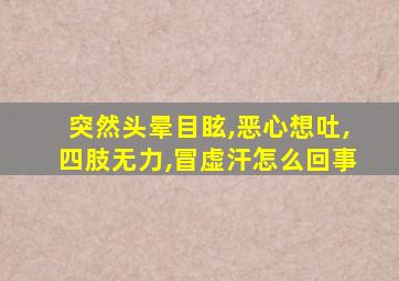 突然头晕目眩,恶心想吐,四肢无力,冒虚汗怎么回事