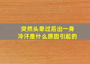 突然头晕过后出一身冷汗是什么原因引起的