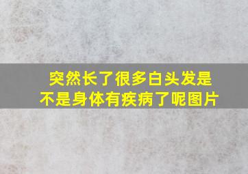 突然长了很多白头发是不是身体有疾病了呢图片