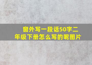 窗外写一段话50字二年级下册怎么写的呢图片