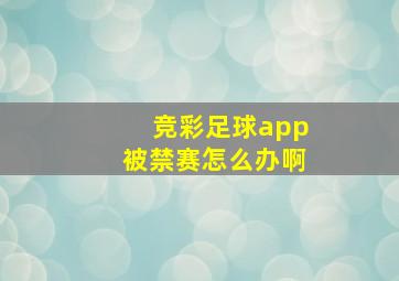 竞彩足球app被禁赛怎么办啊