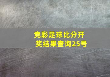 竞彩足球比分开奖结果查询25号