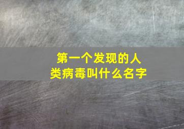 第一个发现的人类病毒叫什么名字