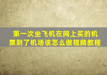 第一次坐飞机在网上买的机票到了机场该怎么做视频教程