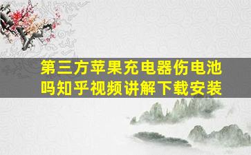 第三方苹果充电器伤电池吗知乎视频讲解下载安装