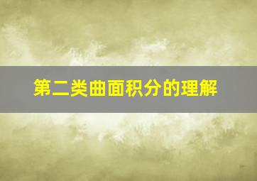 第二类曲面积分的理解