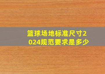 篮球场地标准尺寸2024规范要求是多少