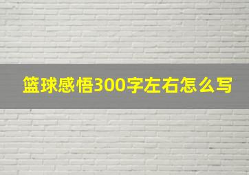 篮球感悟300字左右怎么写