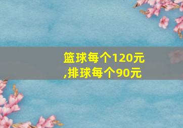 篮球每个120元,排球每个90元