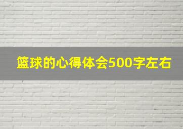 篮球的心得体会500字左右