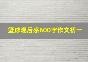 篮球观后感600字作文初一