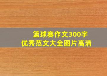 篮球赛作文300字优秀范文大全图片高清