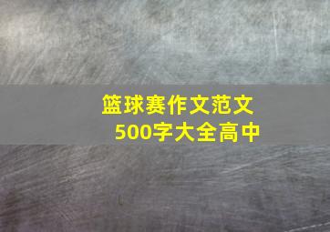 篮球赛作文范文500字大全高中