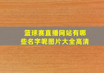 篮球赛直播网站有哪些名字呢图片大全高清