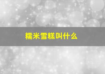 糯米雪糕叫什么