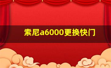 索尼a6000更换快门